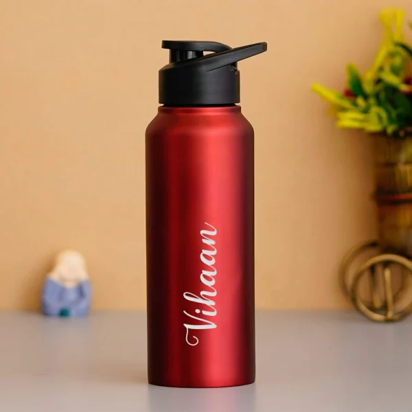 Water Bottle with Customized Name - 750 ml - Matte Finish