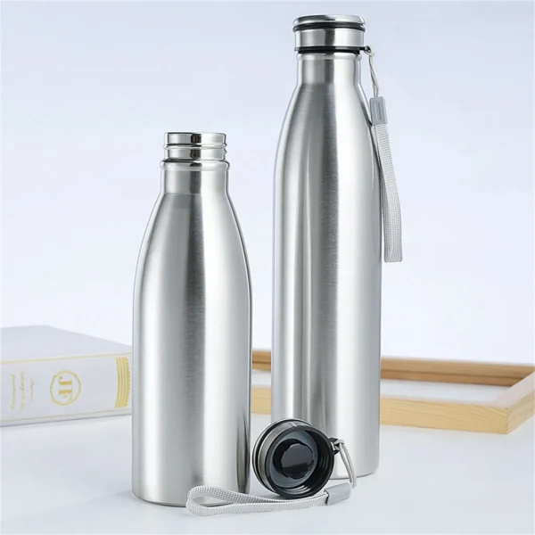 Stainless Steel Sports Water Bottle with Rope  – 1000ml - 750ml - 500ml – Customisable - Image 3